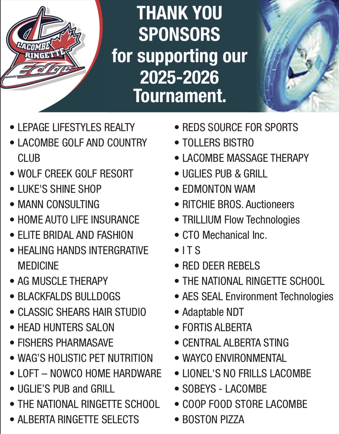 2025-2026 Tournament Sponsors